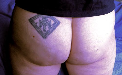 Mensa Diamond Tattoo - Arse Close-Up. In celebration of the 60th Diamond 